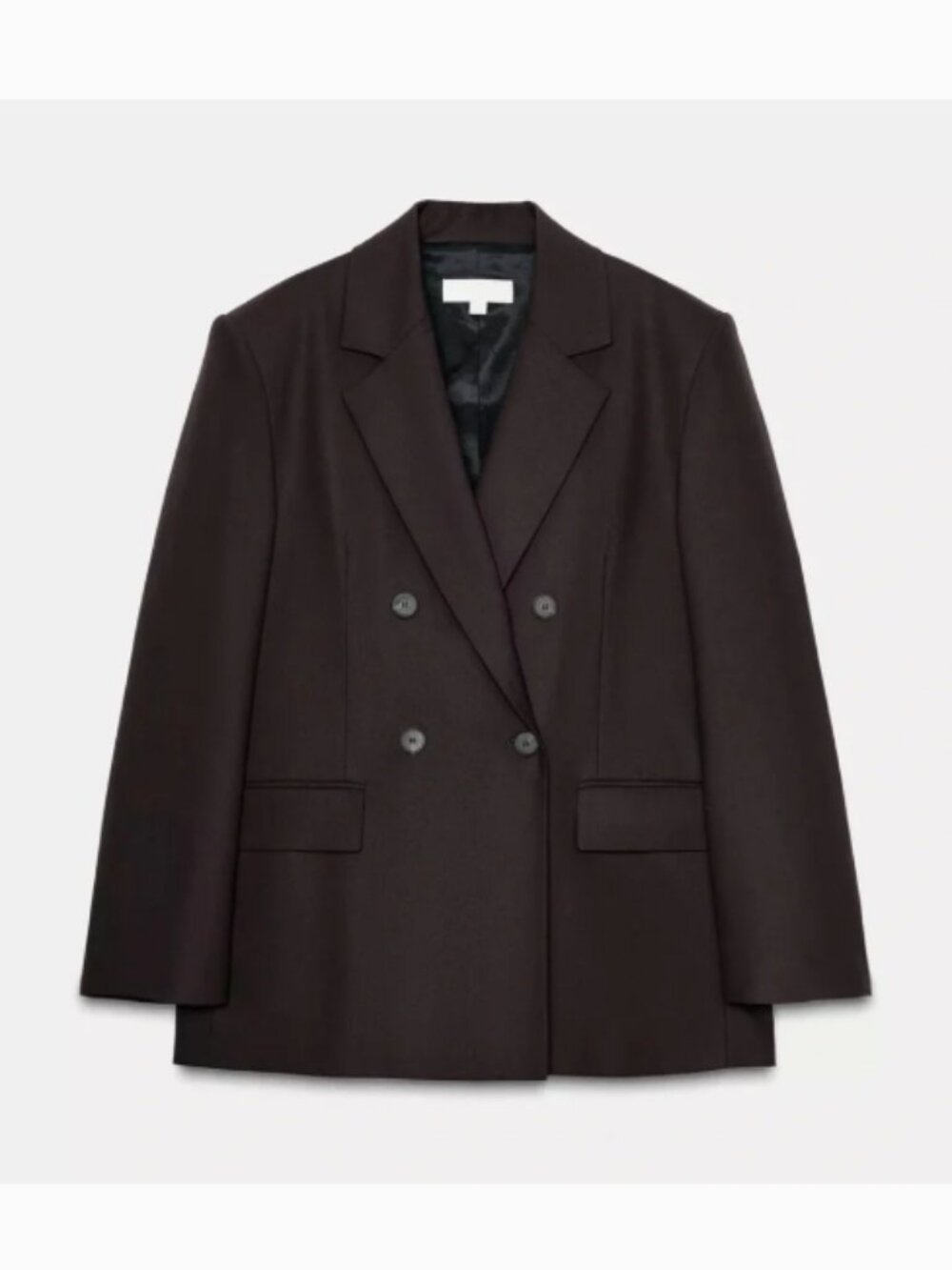 Nwt Zara Oversized Double Breasted Blazer Dark Brown Small